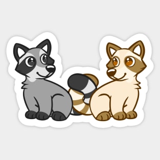 Raccoon Friends in Blue Sticker